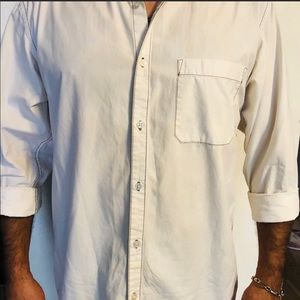 Mens white old navy button up long sleeve shirt